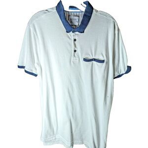 Cactus Man Shirt Mens L White Knit Polo Pocket Button Down Casual Golf‎